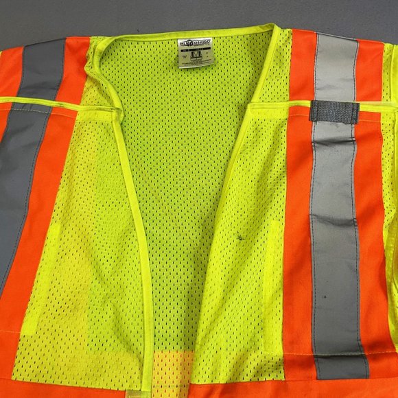 ML Kishigo Safety Vest Mens XL High Visibilty Yellow 1174 Orange Trim High Viz - Picture 2 of 7